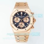 APS Super Replica Audemars Piguet Royal Oak Blue Dial 41mm Rose Gold Swiss 4401 Watch 